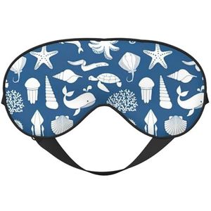 Onderwater zeeleven afdrukken all-Occasion Sleep Eye Mask met dubbele zijden verstelbare riem perfect voor diensten en reizen