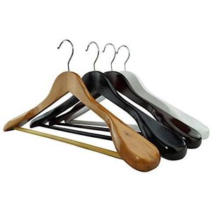 RSR Hangers 10 x kostuumhanger, jashanger, kledinghanger, hout, wit, 44,5 cm, 360° draaibare haak, extra brede schouders