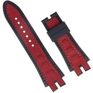 dayeer Nubuck lederen siliconen horlogeband voor Roger Dubuis-riem voor riemaccessoires uit de EXCALIBUR-serie (Color : Red 4, Size : 28mm)