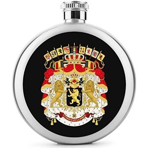 Coat Arms of The Kingdom of Belgium Heupfles 5 oz lekvrije drankfles roestvrij staal wijnfles voor bruiloft feest geschenken