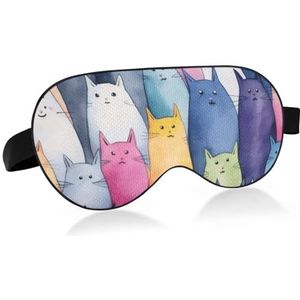 LI ZHI XIN Slaapmasker voor volwassenen, verduisterende slaapmaskers voor dames en heren, oogmasker voor reizen met verstelbare riem, zacht comfortabel oogmasker voor slapend dierenkattenpatroon