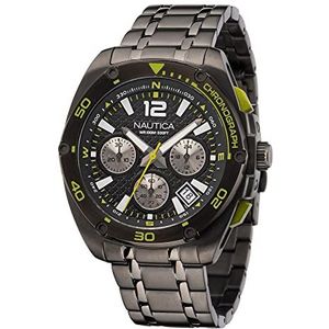 Nautica Heren Tin Can Bay Chrono IP Gunmetal roestvrij stalen armband horloge (Model: NAPTCF210), zwart, Zwart, armband