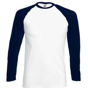 Fruit of the Loom Klassiek Baseball T-shirt met lange mouwen voor heren - - S