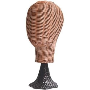 Stijlvolle Rotan Hoed En Pruiken Showcase Stand Met Een Sterke Zwarte Basis Gemakkelijk Te Demonteren Pruiken Store Armatuur