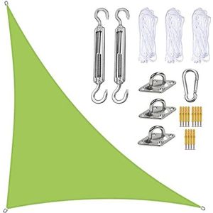 Driehoekig Zonnezeil UV-zonwering, HDPE Ademende Driehoekige Zonnezeilen (Color : Green, Size : 5x5x7.1m)