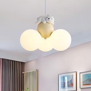 GUANSHAN LED slapende beer hanglamp cartoon ballon plafondlamp kroonluchter hanglamp plafondlamp maan kroonluchter plafondlamp armatuur voor slaapkamer, kinderkamer