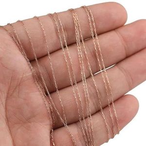 2m roestvrij staal roségoud stalen schakelketting ketting 0,25 mm dunne kralen kabelkettingen voor sieraden maken DIY bevindingen benodigdheden-Rose goud