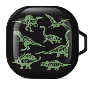 Dinosaurus oordopjes hoesje compatibel met Samsung hard shell beschermhoes zwart-stijl