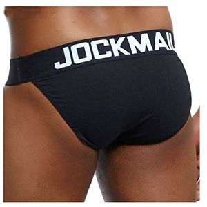 JOCKMAIL Sexy Heren Slips Bikini Katoen Basic Heren Sexy Ondergoed Sexy Heren Bikini Slips Onderbroek, Zwart, L