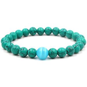Handgemaakte kralenarmband, Blauwe turquoise stenen sieraden met blauwe opaal yoga sierlijke koppels armband cadeau for verjaardagsfeestje