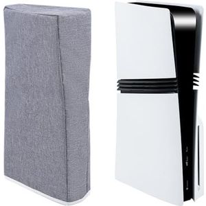 Mcbazel PS5 Pro Dust Cover Case, PS5 Pro Vertical Cover Protective Case Cationic Polyester Fabric Dust Cover with Cutout for Playstation 5 Pro Disc & Digital Console -Gray