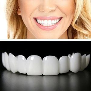 Brigtviee Clip-in veneers tanden, valse tandenset, instant veneers kunstgebitten, valse tanden veneers, smile veneer tanden boven en onder, snap-on kunstgebitten voor mannen en vrouwen