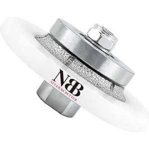 NBB diamant profielwiel diamantfrees met grotere geleidingskap diamantslijpschijf boor voor het profileren van porseleinen tegels keramiek graniet marmer steen voor haakse slijper (Half-Bullnose B5)