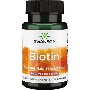 Swanson Biotin, 5000mcg - 100 Capsules