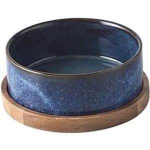 Kattenbak Keramiek Voedsel for huisdieren Watervoeder Kleine en middelgrote honden Bescherming Wervelkolombescherming Rollover (Color : Single bowl set-01, Size : 13cm 400ML)