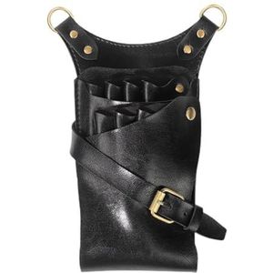 WANGZEYU Kapperstas haarschaartas 7 sleuven haarschaar tas clips tas kappers kapper schaar holster zakje houder tas met riem kapper tas (zwart)
