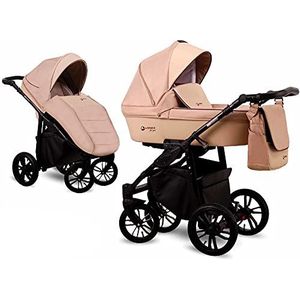 Kinderwagen 3in1 2in1 Isofix Set Buggy Autostoel 5 Kleuren First by Lux4Kids Crema F04 2in1 zonder autostoel