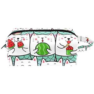 Leuke Baby Koala Lederen Cosmetische Pouch Bag met handvat, Waterdichte Vierkante Toilettas Reistas, Kleine Potlood Case voor Dames Heren Meisjes Kids