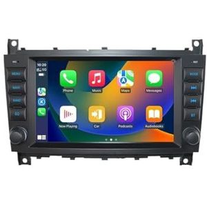 Autoradio compatibel met Mercedes Benz CLC CLK C-klasse W203 W209 Carplay Android Auto Autoradio Auto Multimediaspeler(T100 CAM 4G 64G)