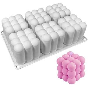 3D Bubbelkaars Schimmel,Bubble Cube siliconen mal - Bubble Cube Mould, 3D Siliconen Mould, Bubble Cake Mould Voor Bakken Desser, Soja Wax, Zeep, DIY Geurkaars Homraa