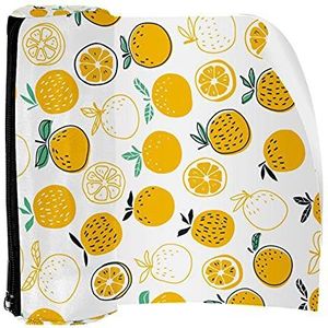 Potlood Case Pen Tas Houder met Rits Coin Organizer Tassen Make-up Cosmetische Pouch voor Vrouwen Tiener Meisjes Jongens Kinderen, Oranje Patroon