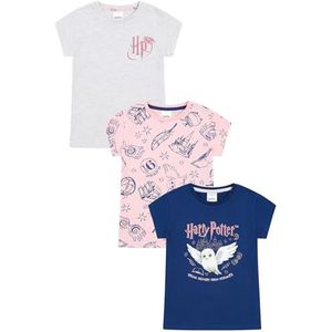 Harry Potter Meisjes 3 Pack Kids T-shirts Kinderen Multipack T-shirt, Meerkleurig, 9-10 jaar