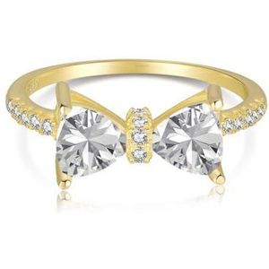Lllunimon 925 Sterling Zilver Sprankelende Cubic Zirconia Boogringen voor Vrouwen, Beloof Trouwringen voor Haar, Verjaardag/Valentijnsdag/Kerst Sieraden Cadeau voor Vrouwen,Goud,US6