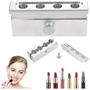 Doe-het-zelf lippenstiftvorm, lippenbalsem maken, gereedschapsset, 4 vakken, lipstick vorm, aluminiumlegering, lippenstift, gietvorm, gietvormen voor lippenstift