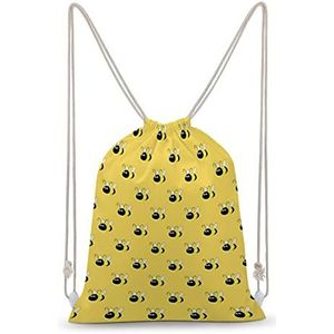 Flying Yellow Bees Trekkoord Rugzak String Bag Sackpack Canvas Sport Dagrugzak voor Reizen Gym Winkelen