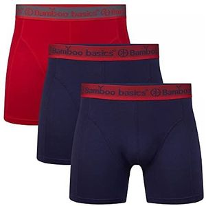 Bamboo Basics Rico Boxershorts voor heren, verpakking van 3 stuks, ademend ondergoed, S-XXL, rood/blauw, XXL