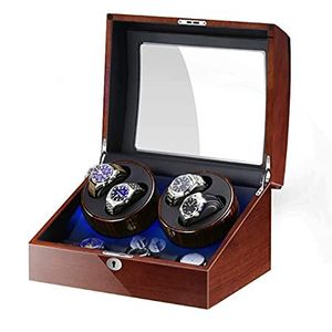 Automatische watchwinder, 4+6 watchwinderbox met stille motor Grote capaciteit pianolak buitenkant geschikt voor dames herenhorloges