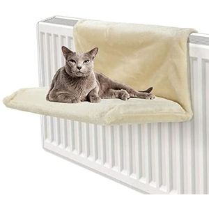 LIZZIE JACOBS Nieuwe Kat en Hond Radiator Bed Super Zachte Warm Gezellige Huisdier Radiator Bed Met Een Sterk Duurzaam Metalen Frame en Comfortabele Fleece Cover Pluche Faux Fur Kat en Hond Mand Cradle Hangmat