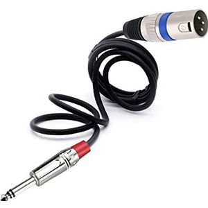 6.35mm/6.5mm Jack Mono Naar 3-Pin XLR Mannelijke Evenwichtige Microfoon Interconnect Kabel Kwart Inch naar XLR MM Mic Cord Fit Compatible With AMP (Color : Red Blue, Size : 1m)