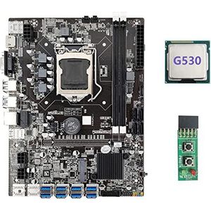 AMIUHOUN B75 USB ETH Mijnbouw Moederbord 8XUSB3.0+G530 CPU+Switch Board LGA1155 DDR3 MSATA USB3.0 B75 USB BTC Moederbord