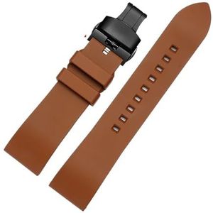 INEOUT 20mm 22mm 24mm Premium-Grade Fluor Rubber Horloge Strap Armband Quick Release Bar Watchband Compatibel met elke merkhorloges band (Color : Brown black, Size : 20mm)
