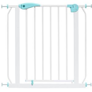 ib style® Berrin Traphekje| 67-175cm |Klemhekje | Zonder boren | 90° Stop| Auto-Close| wit-turquoise| 115-125 cm + Y-Adapter