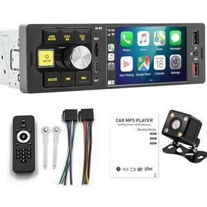 WEPARTICULAR Carplay Bluetooth autoradio Android Auto 1 DIN multimedia-videospeler touchscreen 4,1 inch Bluetooth Mirror Link Auto USB/type C oplaadpoort hoofdeenheid met achteruitrijcamera