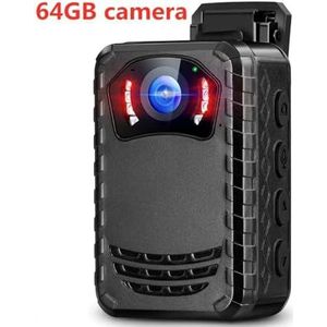 Mini Body Cameram, N9 1296P HD 128GB Op het lichaam gedragen camera Draagbare multifunctionele IR Nacht Op het lichaam gemonteerde camera Vision DVR Video Politiecamera voor Pet Walking, Werk, Reizen(