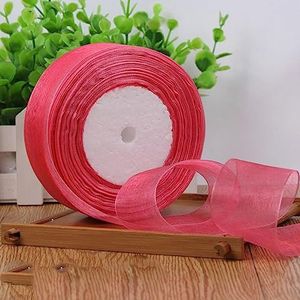 12/15/20/25/40/50mm 50 meter/partij Vlek Organza Lint transparant Chiffon Lint Wit Rood Roze Paars Blauw Geel Zwart Groen