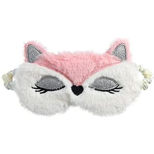 Oogmasker Om Te Slapen Pluche slapende masker blinddoek schattige kat ooghoes kinderen anime slaap masker cartoon zacht pluche masker reizen rusten slapende hulp eyepatch Slaapmasker (Size : Pink Fox