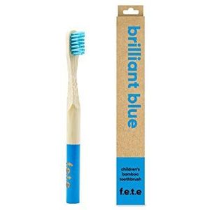 f.e.t.e | Briljant Blue Bamboe tandenborstel voor kinderen, biologisch afbreekbaar en composteerbaar handvat | recyclebare zachte haren | Duurzaam | Vegan