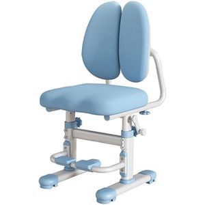 Kinderbureaustoel/studiecomputerstoel met verstelbare zitvoetsteun, ergonomische studentenstoel, geschikt for 3-18 jaar oud, for thuisslaapkamerschool (Color : Blue)