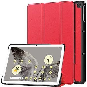 Tabletbehuizing Compatibel met Google Pixel Tablet Case 11 inch Tri-Fold Smart Tablet Case, Hard PC Back Shell Slim Case Multi-kijkhoeken Stand Hard Shell Folio Case Cover (Color : Rosso)