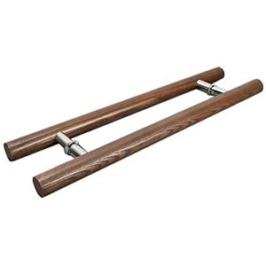 MWANG Schuifdeurgreep voor schuurdeur, dubbelzijdig gemonteerde houten ingangsdeurgreep voor glazen deur/voordeur, H-type interieur buitendeur trekduwgreep/C/80 cm (31,5 in)
