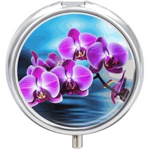Mooie Orchidee Pil Doos Pil Case Pil Organizer Geneeskunde Pil Organizer Wekelijkse Pil Organizer Pil Houder Kleine Pil Case Pil Containers Pil Houder voor Portemonnee