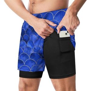 Luxe Visschaal Grappige Zwembroek met Compressie Liner & Pocket Voor Mannen Board Zwemmen Sport Shorts