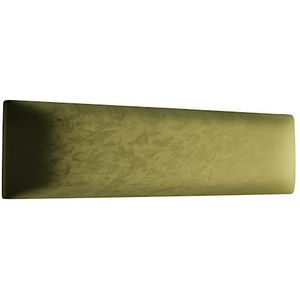 Muralo Fluwelen wandkussen, stoffen bekleed paneel, slaapkamer, woonkamer, bed, wandkussen, bedhoofdeinde, lendenkussen, modern, luxe, olijfgroen, 90 x 30 cm