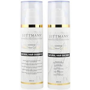 LUTTMANN® Natural Hair Shampoo + Natural Hair Balsam Set je 200 ml - Pruiken Haarvervanging - Intensieve verzorging voor pruiken, haarstukken, extensions en haarverlengingen van mensenhaar