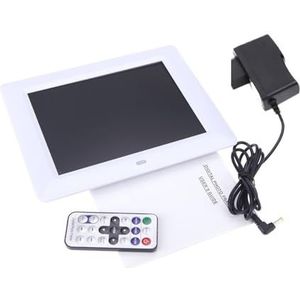 8 Inch Digitale Fotolijst Album TFT LCD-scherm Klok MP3 MP4 Movie Player Fuction Met Afstandsbediening Eenvoudig Delen Momenten(WHITE)