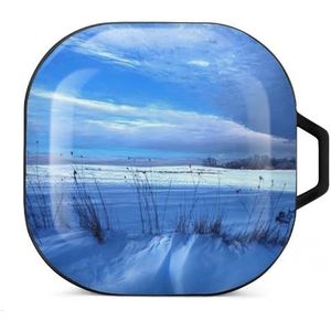 Winter Sky Oordopjes Hoesje Compatibel met Samsung Hard Shell Beschermhoes Zwart-Stijl